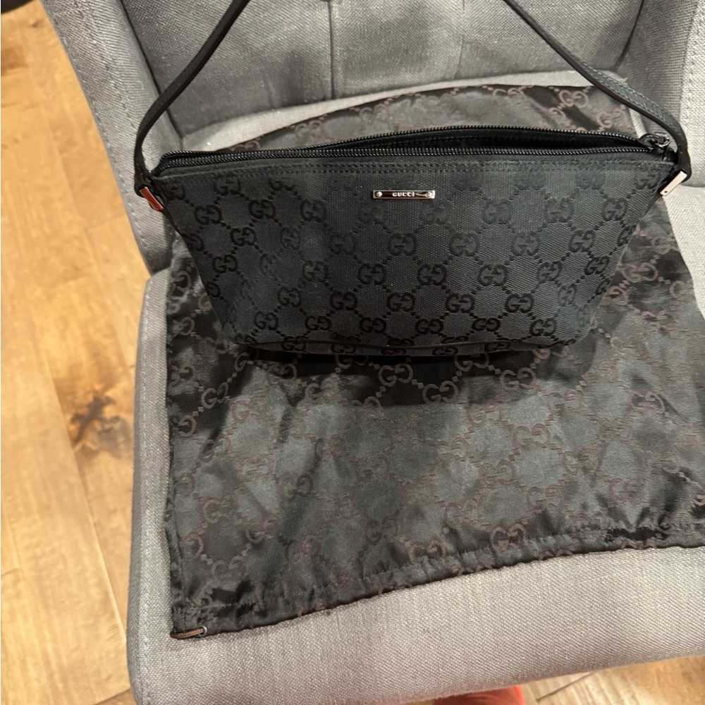 Gucci Black Monogram Clutch